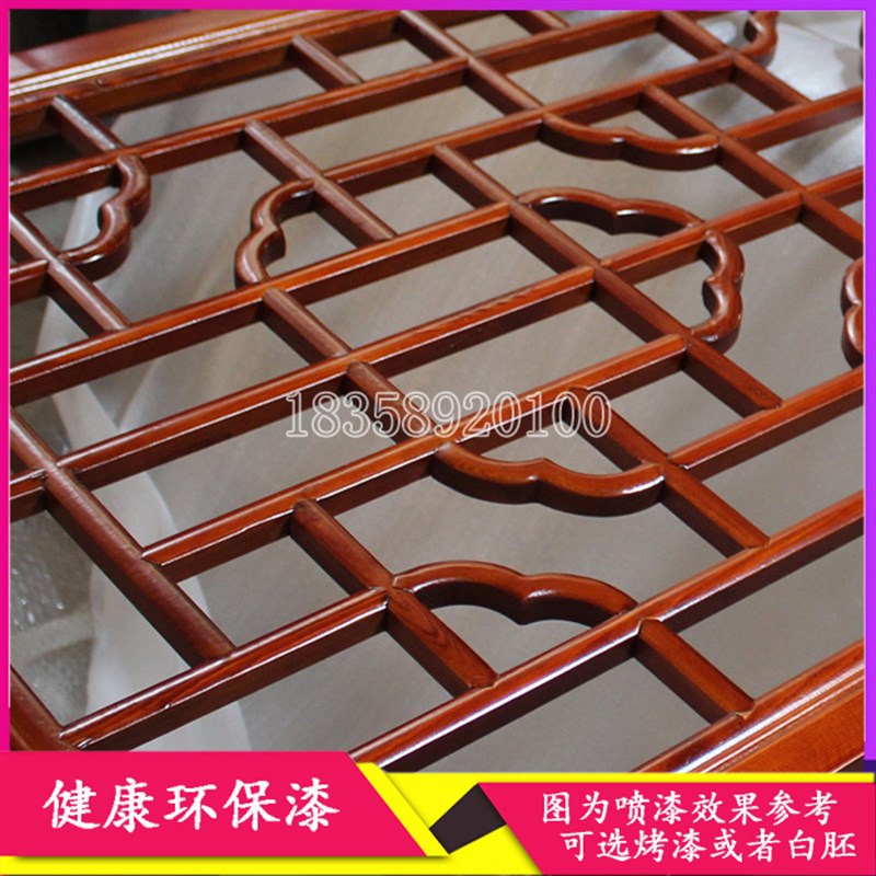 中式装修东阳木雕仿古门窗实木窗户花格电N视背景墙中式隔断屏风