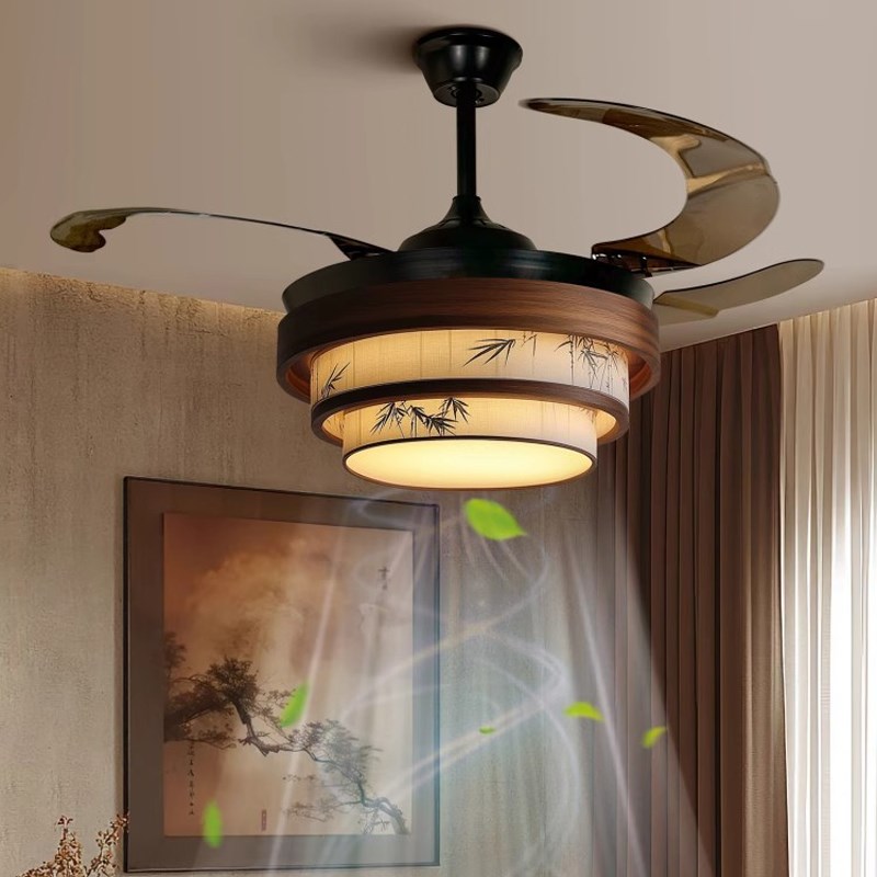 宋代美学饭厅风扇l吊灯中式圆形客厅卧室饭店包厢禅意茶室气氛灯