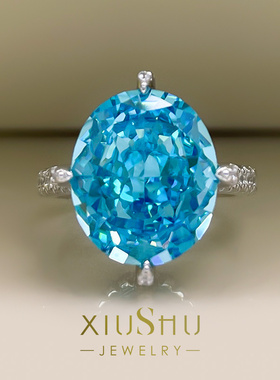 12克拉高级墨绿色大钻食指戒指女时尚个性高级感欧美跨境