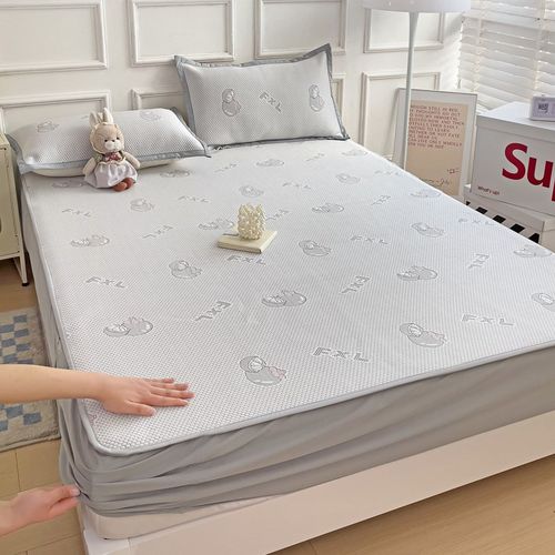 冰豆豆凉席床笠款三件套可定制定做尺寸母婴a类夏季冰感折叠软席