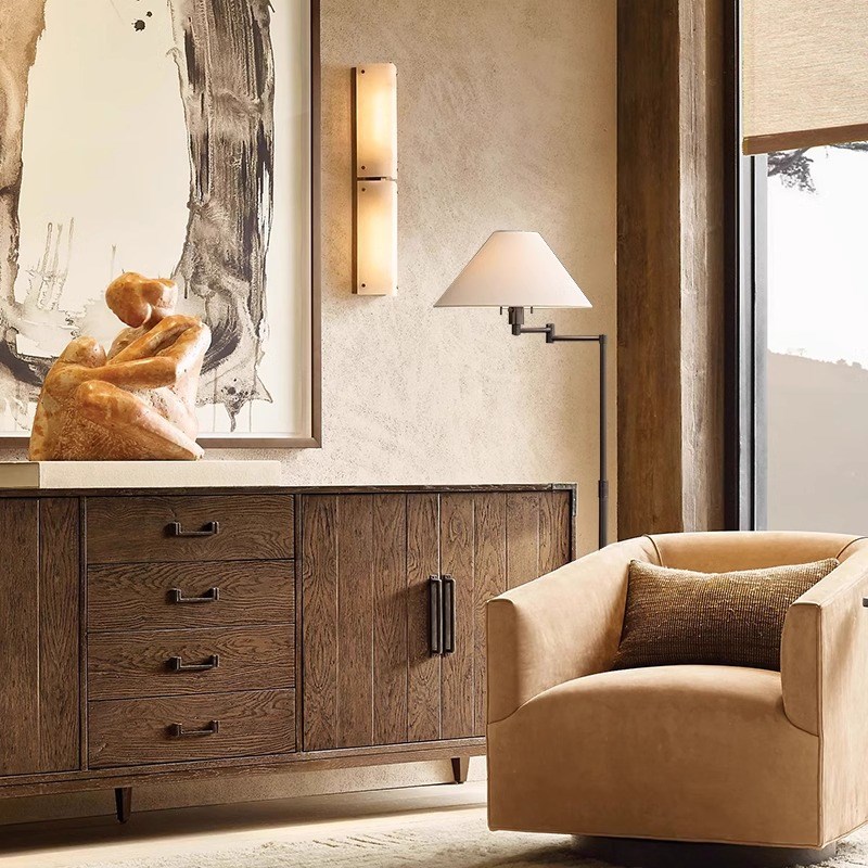 落地灯客厅2024新款卧室书房别墅设计师软装美式复古钓鱼灯落地灯