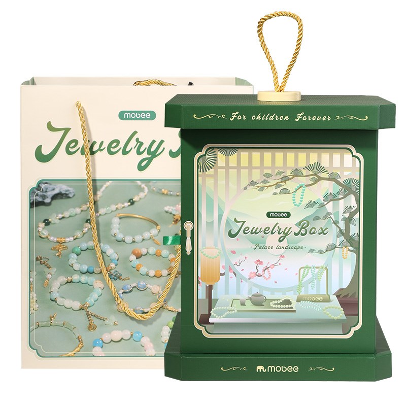 摩比古风宫廷串珠珠宝礼盒DIY手工项链女孩的儿童节生日礼物