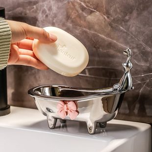 卫生间洗手台肥皂盒大号置物架高级沥水皂盒家用高档陶瓷放香皂盒