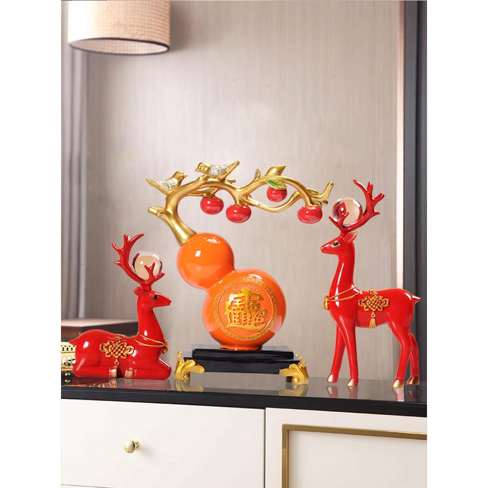 新中式如意葫芦桌面玄关摆件创意客厅酒柜书房装饰品新房乔迁礼物