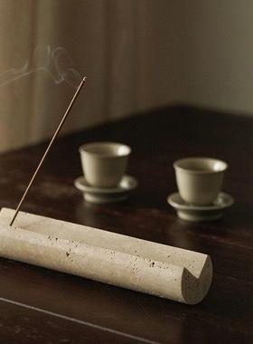 大理石香棒家室内覆古中国檀香禅高底创意香基座托盘