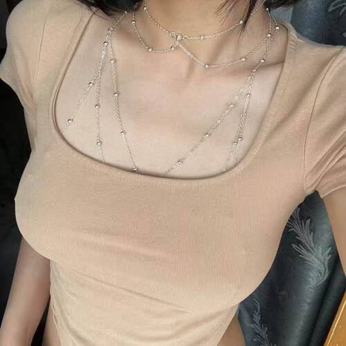 纯欲胸链女身体装饰链情趣性感锁骨链高级感项链轻奢小众乳链配饰