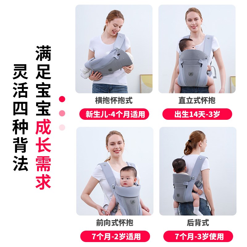 乐巴熊婴儿背带宝宝前后背横抱多功能简易轻便新生儿出门背娃神器
