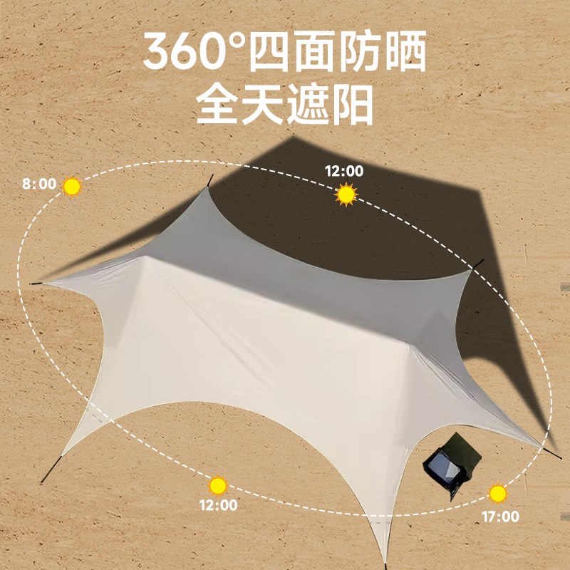 北斯立加厚黑胶天幕帐篷户外桌椅露营六件套懒人速开天幕免搭遮阳