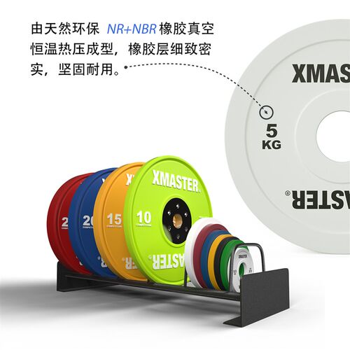 XMASTER杠铃片橡胶小片配重片竞赛小片小重量片家用健身哑铃片