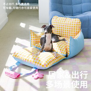 zeze点点车载窝外出专用狗窝安全座椅宠物沙发保暖窝宠物车载垫