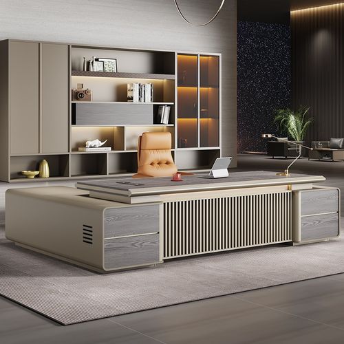 老板办公室高级感大气办公桌经理桌总裁桌办公家具烤漆现代老板桌