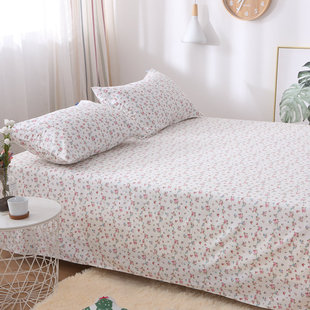 床单单件 纯棉斜纹白底小碎花少女1.2m1.51.82.0米单双人被单全棉