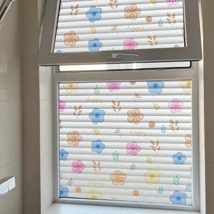 静电玻璃贴纸透光不透明浴室防走光防窥柜门装饰磨砂窗纸贴膜玫瑰