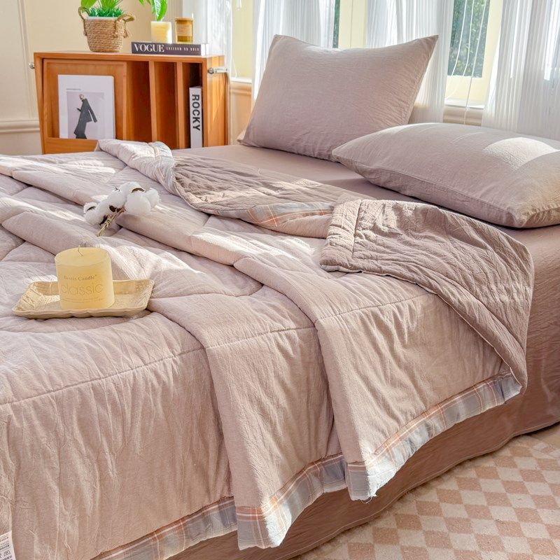 A类全棉里外棉花夏凉被空调被纯棉新疆棉被薄单双人可水洗夏被子