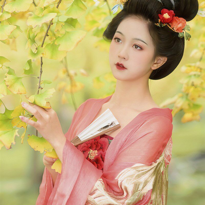 非遗绒花蚕丝纯手工头饰红金牡丹发梳盘发插梳旗袍发簪礼服发饰品