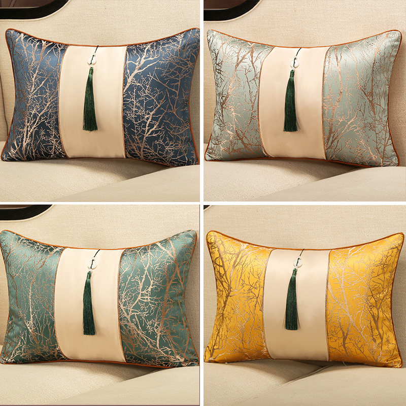 新中式沙发轻奢腰枕靠垫套长方形靠背护靠背垫腰抱枕靠枕含芯定制