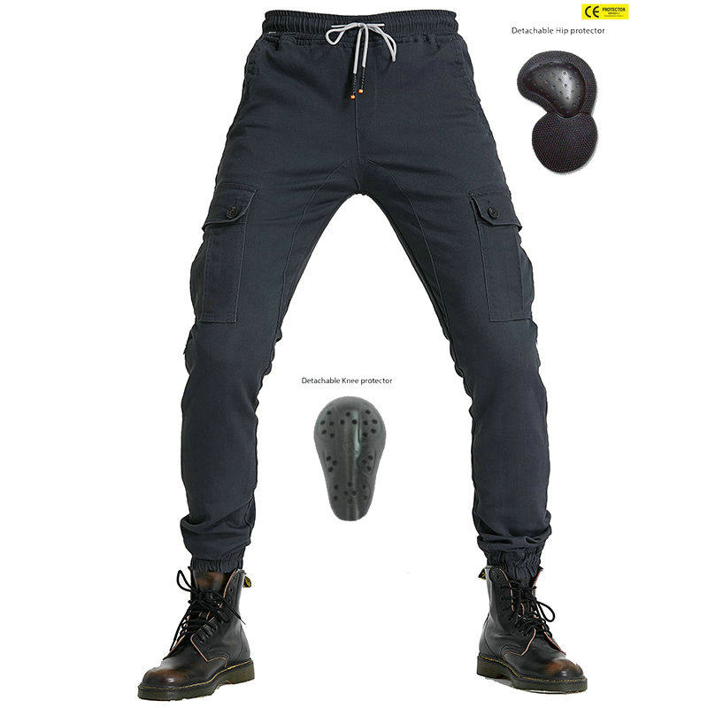 摩托车牛仔裤男 四季休闲裤 修身黑色多袋工装裤 机车骑行防摔裤,摩托车/装备/配件,赛车裤,淘宝优惠券,粉丝福利购,淘宝优惠卷