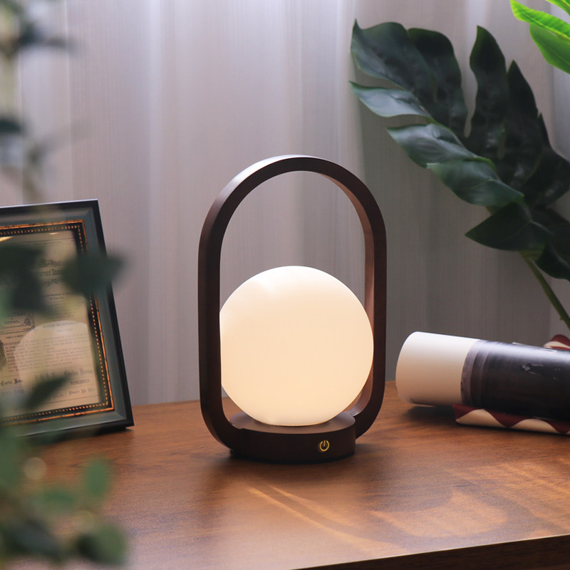 复古台灯床头灯书房手提创意怀旧美式触摸遥控充电式可调节卧室灯