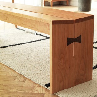 北美黑胡桃木樱桃木长条凳餐桌凳床尾凳换鞋凳原木简约蝴蝶榫工艺