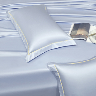 纯色全棉柔软顺滑100支长绒棉贡缎宽边枕头套51x91 60x90定做枕套