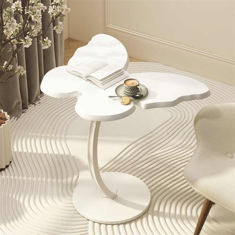 客厅落地边几摆件创意沙发边几托盘装饰法式奶油风家用茶几小桌子