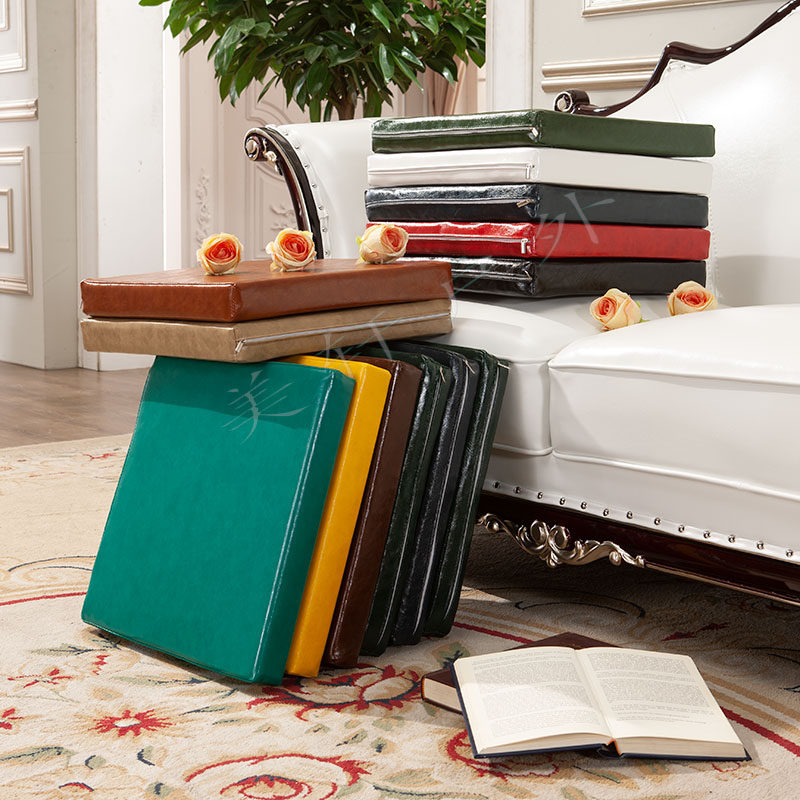 2019防水皮革45D海绵坐垫椅子板凳飘窗台家具沙发油蜡皮垫子定做