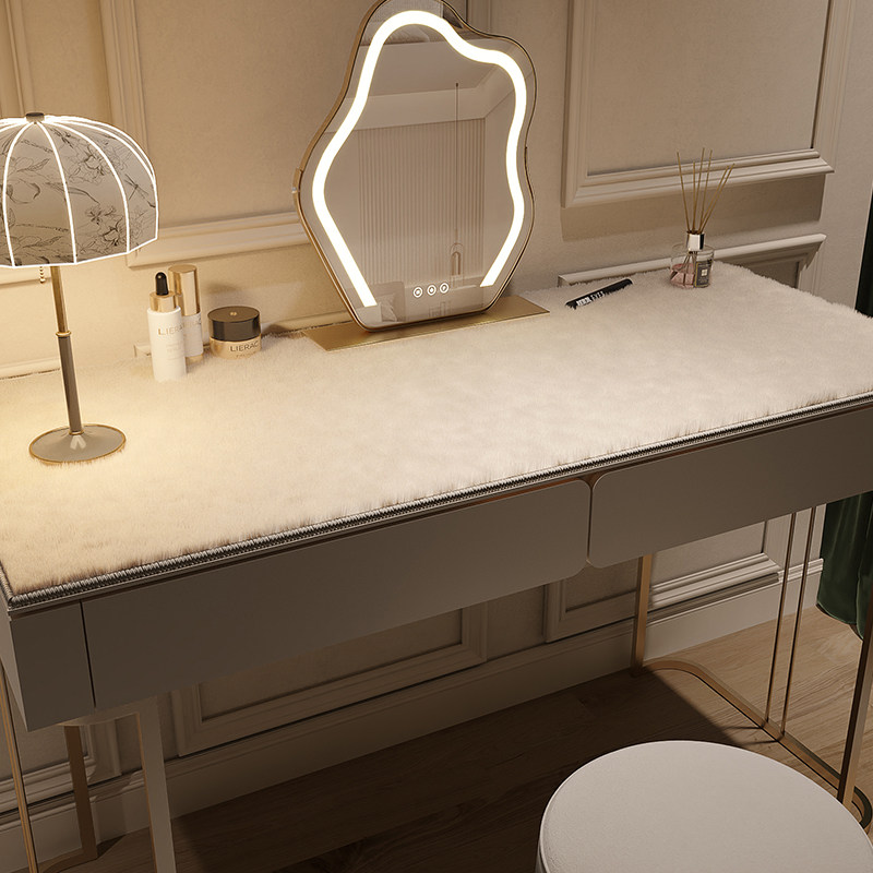轻奢高级感纯色毛毛化妆台桌垫网红卧室毛绒梳妆台桌布可剪裁垫子,居家布艺,桌布,淘宝优惠券,粉丝福利购,淘宝优惠卷
