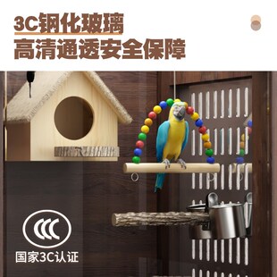 鹦鹉笼保温箱鸟笼子窝大号带抽屉实木虎皮鹦鹉鸟笼子宠物别墅暖风