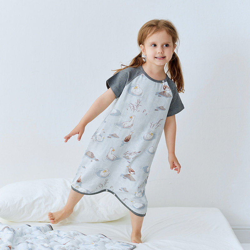 721星球婴儿睡袋夏季短袖两粒扣睡袋儿童竹棉短袖宝宝连体衣宽松,婴童用品,睡袋/防踢被,淘宝优惠券,粉丝福利购,淘宝优惠卷