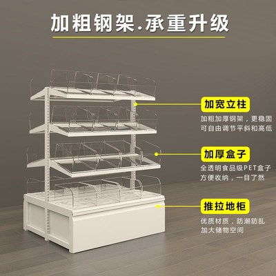 赵一鸣同款零食货架超市好想来蜜雪冰城散称食品盒中岛展示置物架