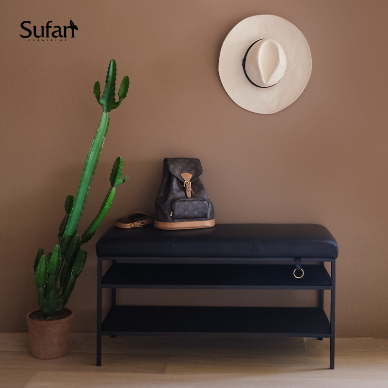 舒梵换鞋凳现代简约家用门口软包坐垫穿鞋凳北欧床尾凳长凳鞋架凳