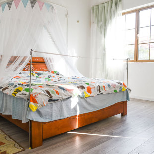 蚊帐床尾架简易床尾架子墙装半圆形蚊帐专用配件支架宫廷圆顶配件