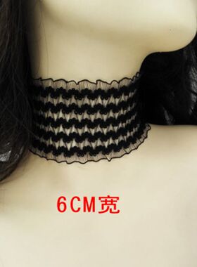 甲状腺低领配饰项链女锁骨链蕾丝脖子饰品黑色项圈颈饰颈链装饰