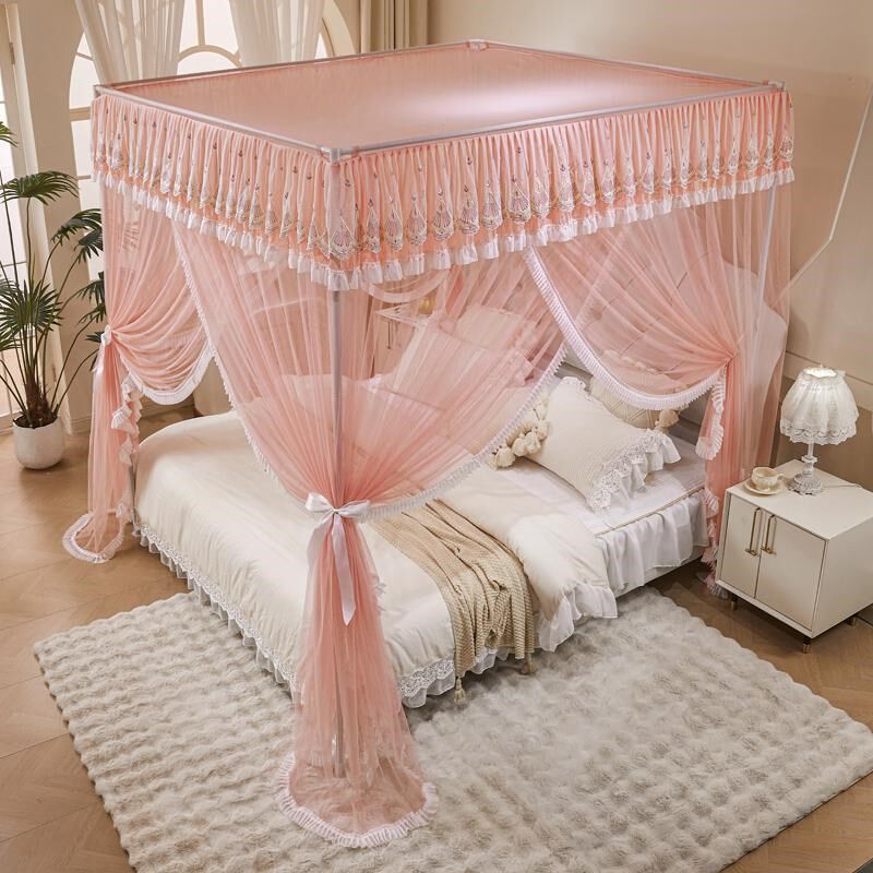 落地式蚊帐家用卧室135x200全罩式儿童床1米35宫廷公主风2米x2米