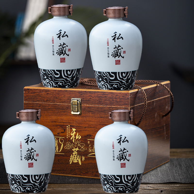 景德镇陶瓷酒瓶酒坛子1斤2斤3斤5斤10斤装私藏带礼盒家用密封酒壶
