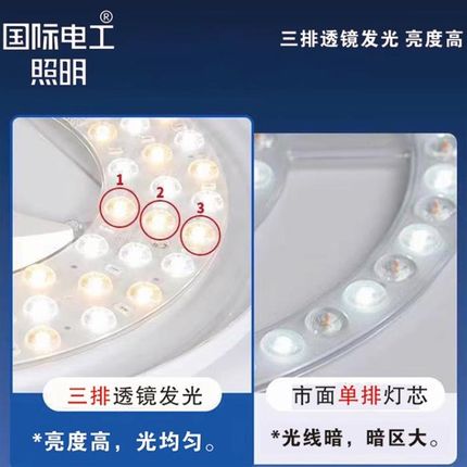 国际电工led灯芯圆形替换磁吸光源吸顶灯盘超亮节能灯具改造维修