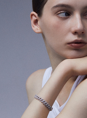 ARSIS明星同款设计师时尚饰品经典百搭古巴链条手链镶钻情侣