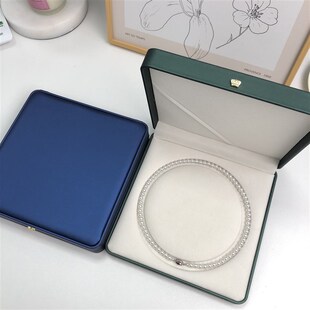 珍珠绒布套链盒心形首饰礼品空盒三件套包装盒手链项链耳钉收纳盒