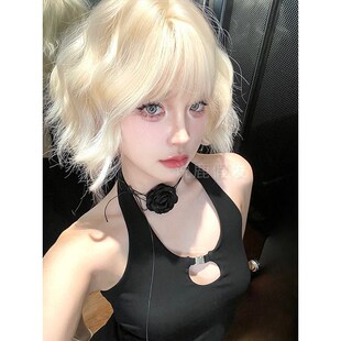 说鹿家发假发女短发 Lolita韩式发型短卷网红时尚全头套式假发套