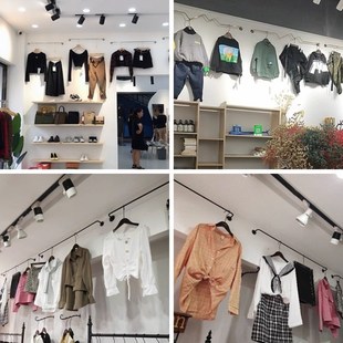 网红店装 展示架壁挂专用落地悬挂顶装 修墙上挂衣杆 店上墙服装 女装