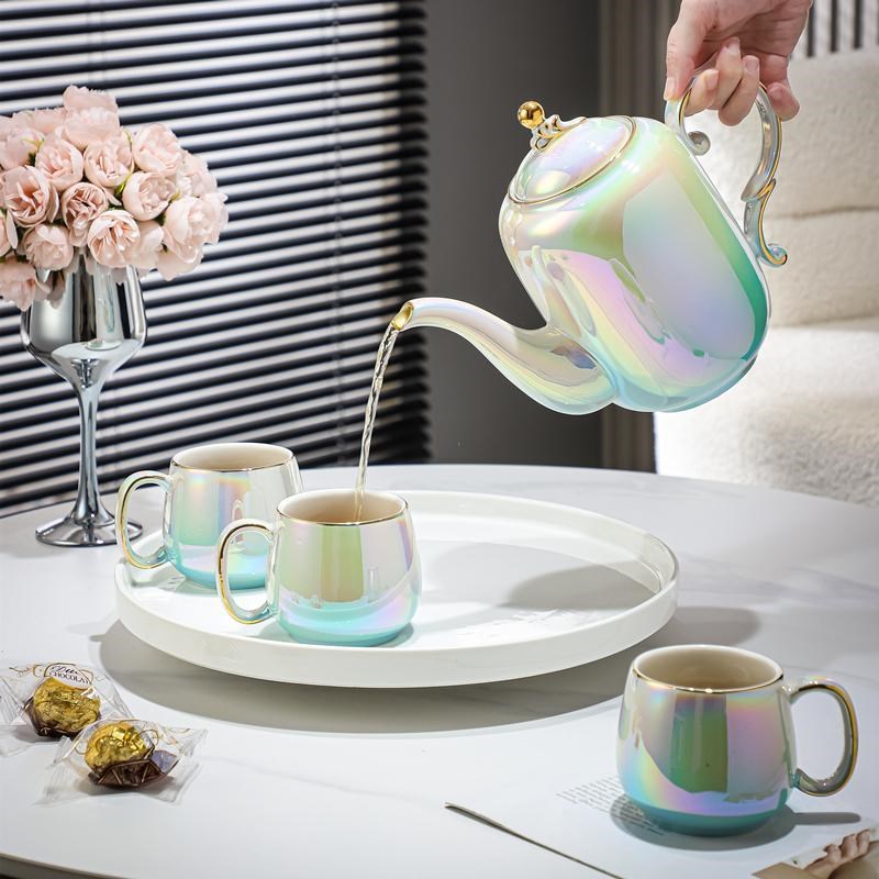 乔迁新居水具套装家用客厅轻奢现代高端陶瓷茶壶茶杯景德镇杯具