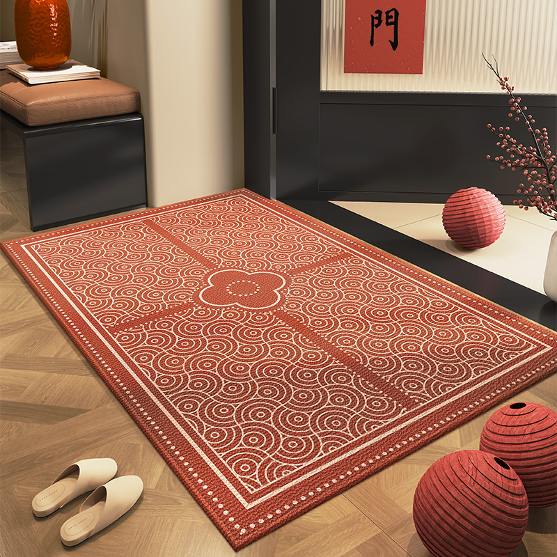 2024新款红色可定制入户门地毯垫大门口耐脏免洗可擦玄关脚踏垫子