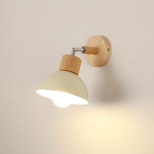 法式原木风壁灯卧室床头灯日式可旋转阅读壁灯客厅简约过道墙壁灯