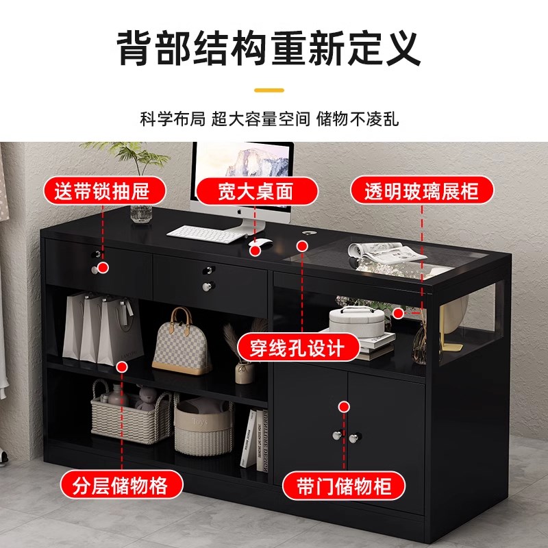 服装店收银台美容院吧台前台小型接待台网红女装店中岛台展示柜台