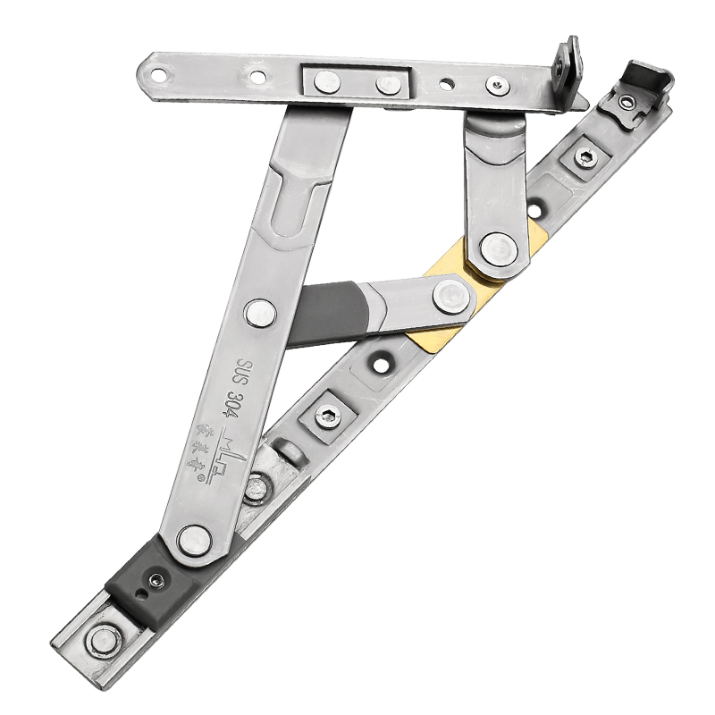 不锈钢滑撑免打孔断桥铝平窗铰链内外推窗户风撑重型四连杆