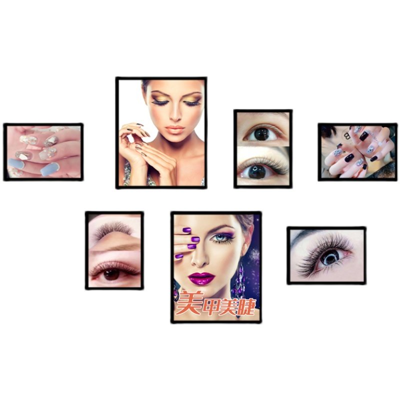 纹绣店墙面装饰美甲美睫图片挂画美甲店墙壁画院小墙面装饰品