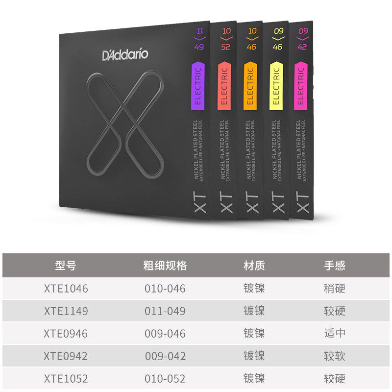 达达里奥T电吉他琴弦防锈一根镀镍琴弦TE弦线全9