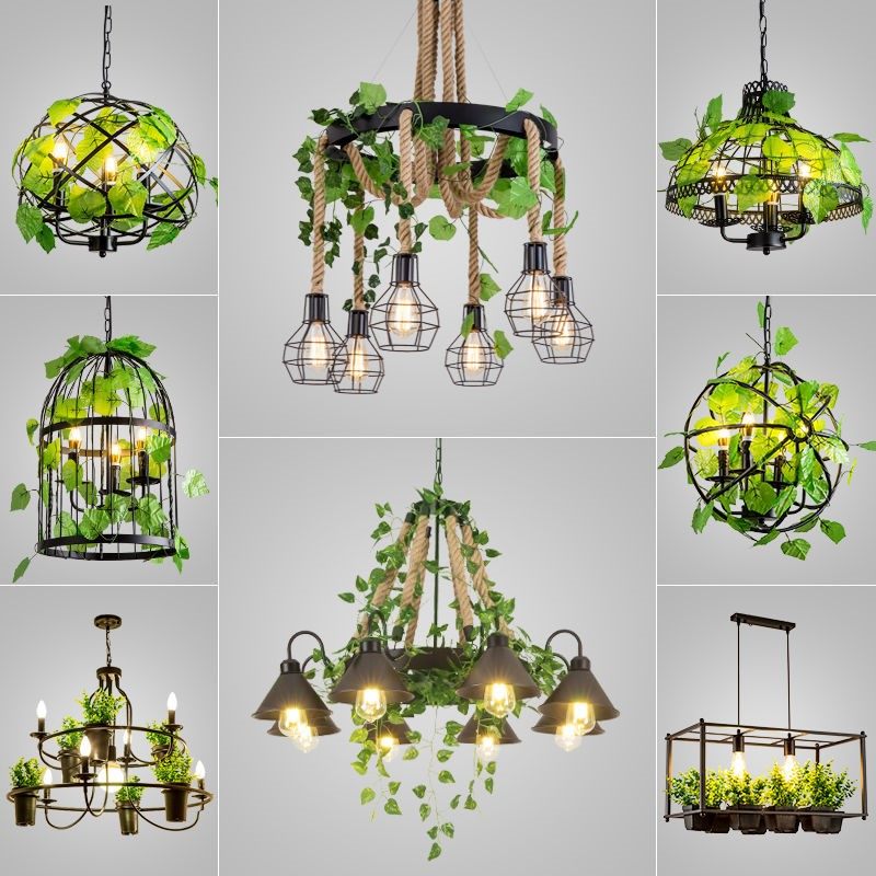 胡桃里吊灯酒吧装饰创意灯个性工业风店铺鸟笼麻绳灯具,家装灯饰光源,客厅吊灯,淘宝优惠券,粉丝福利购,淘宝优惠卷