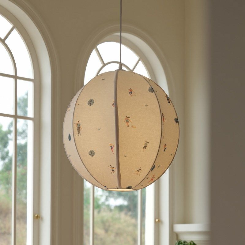 由灯记布艺刺绣儿童房卧室吊灯丹麦设计师创意新款复古书房灯