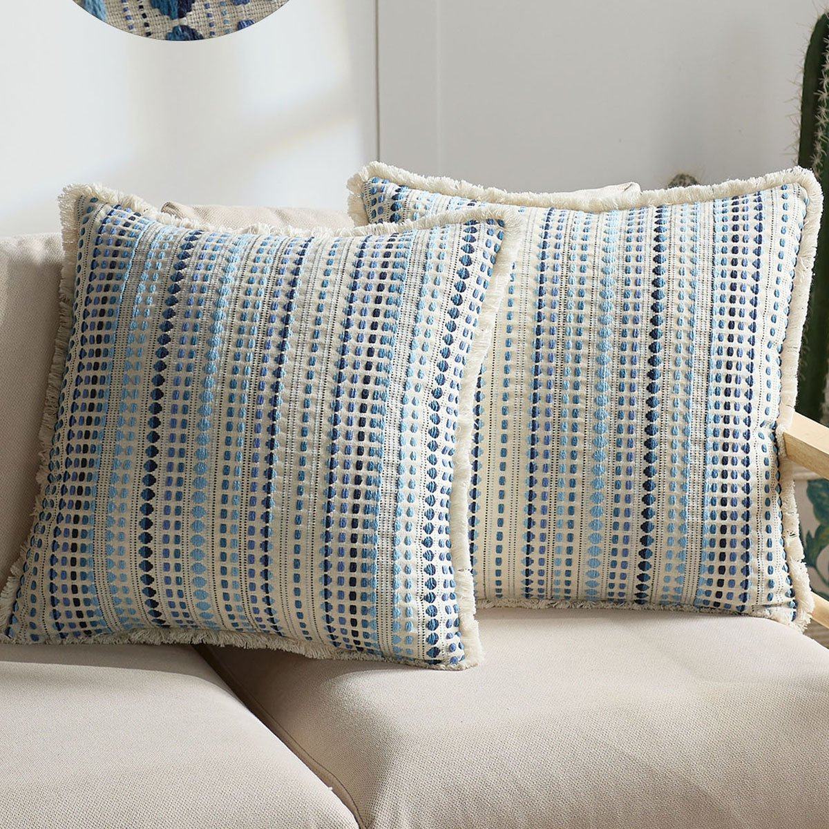 跨境简约圆点加毛须沙发抱枕轻奢高级感靠背垫家用卧室床头靠垫